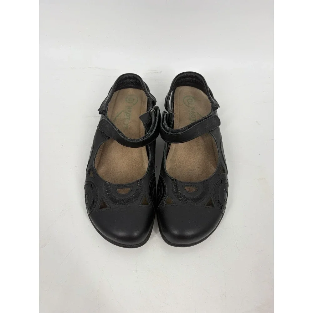 Naot Rongo Sandals Womens 39 / 8 Black Cutout Mary Jane Leather Casual Comfort